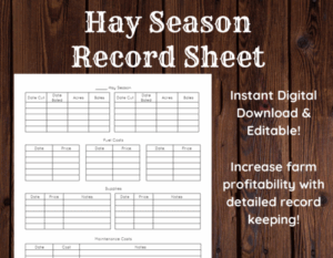 Hay season record keeping